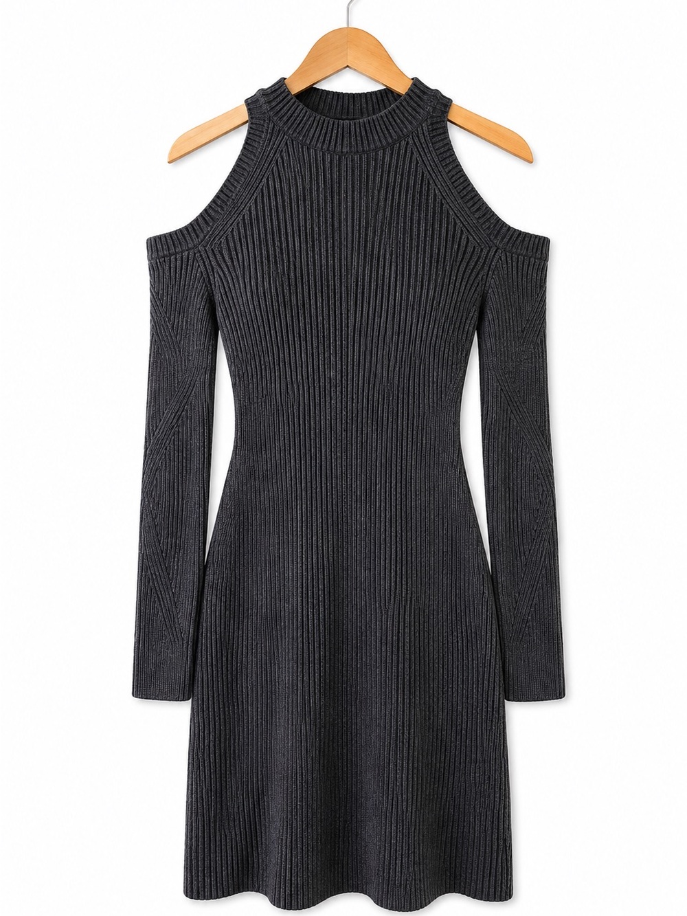 Rag & Bone JEAN 100% Cotton Ribbed Cold Shoulder Knit Dress M